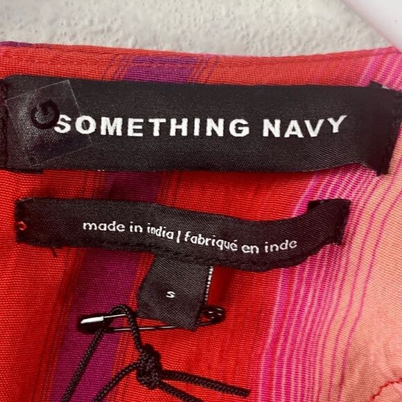 NWT Something Navy Red Goji Bold Stripe Mini Dress - Picture 7 of 9